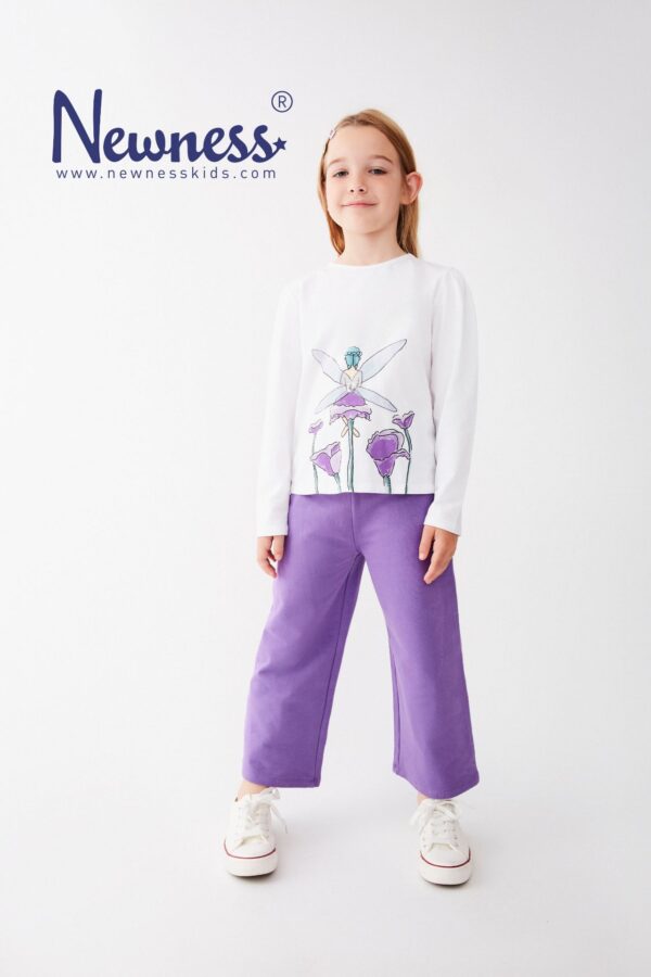 Pantalon  rizo felpa niña Morado - Imagen 5