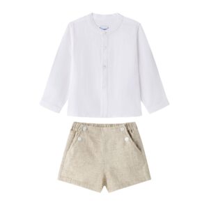 Conjunto vestir Blanco y Beig