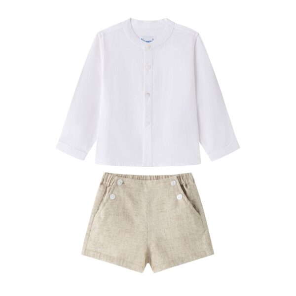 Conjunto vestir Blanco y Beig